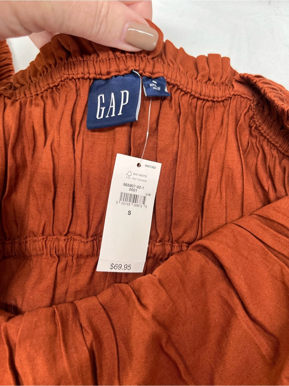 GAP Rust-Red Ruffle Strap Mini Dress - Picture 5 of 6